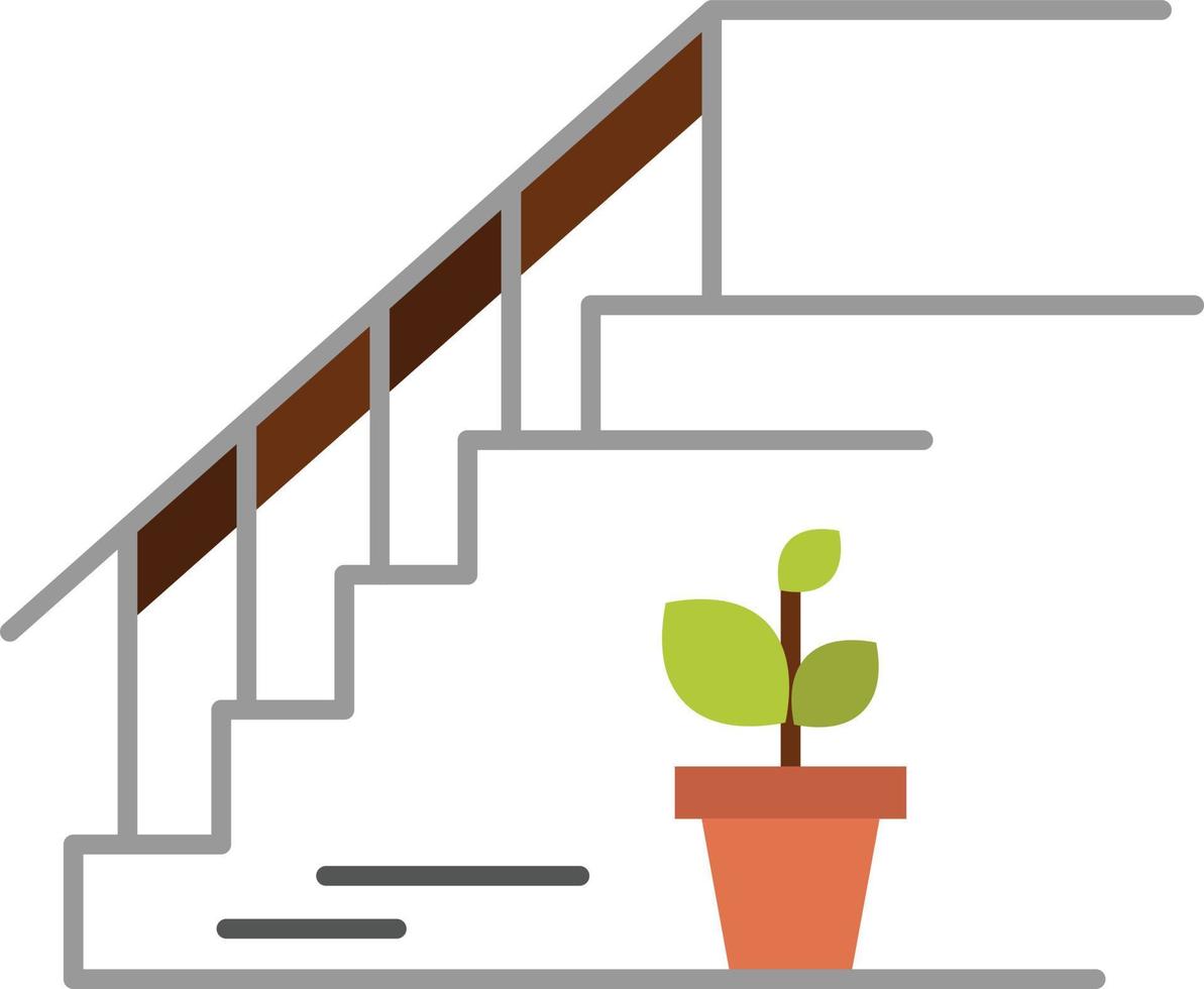 escaleras piso de arriba etapa casa color plano icono vector icono banner plantilla