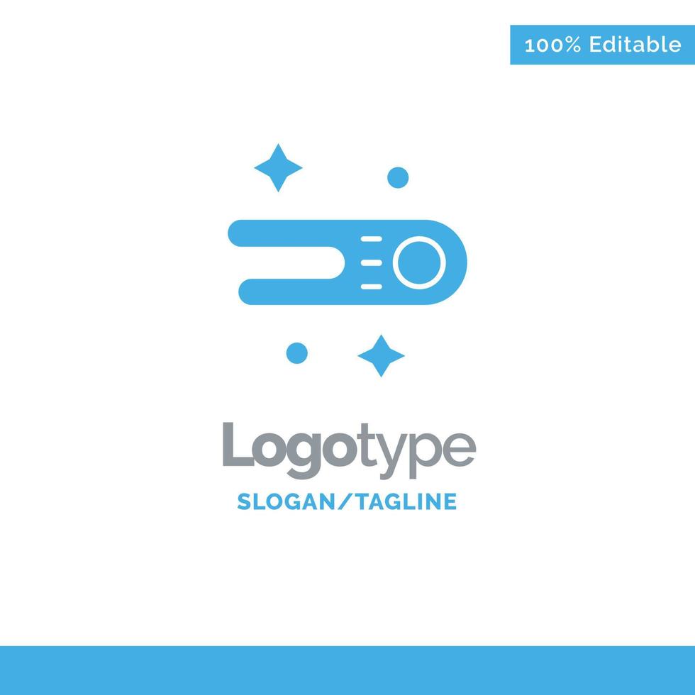 astronomía cometa espacio azul plantilla de logotipo sólido lugar para el eslogan vector