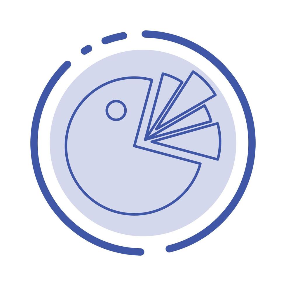 Pie Chart Presentation Diagram Blue Dotted Line Line Icon vector