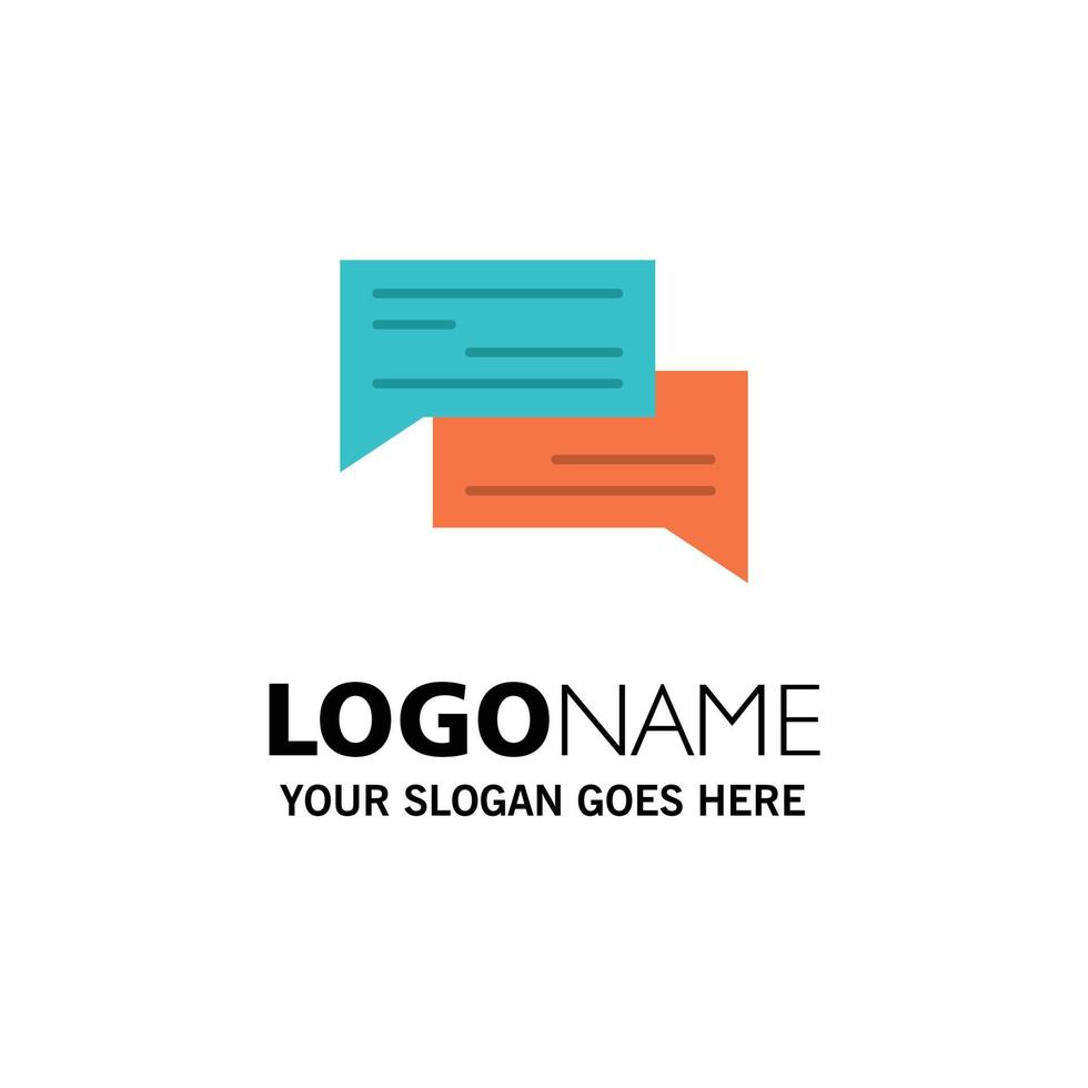 Chat Bubble Bubbles Communication Conversation Social Speech Business Logo Template Flat Color vector
