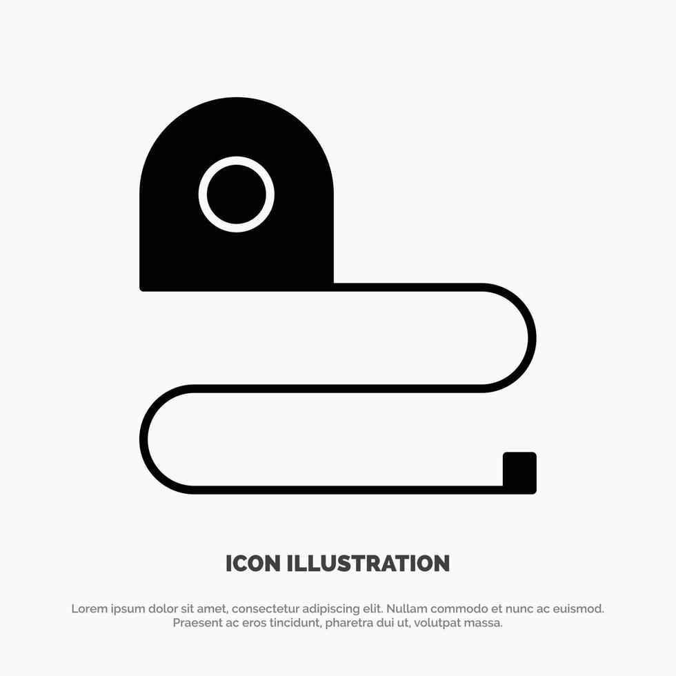 Construction Measuring Scale Tape solid Glyph Icon vector