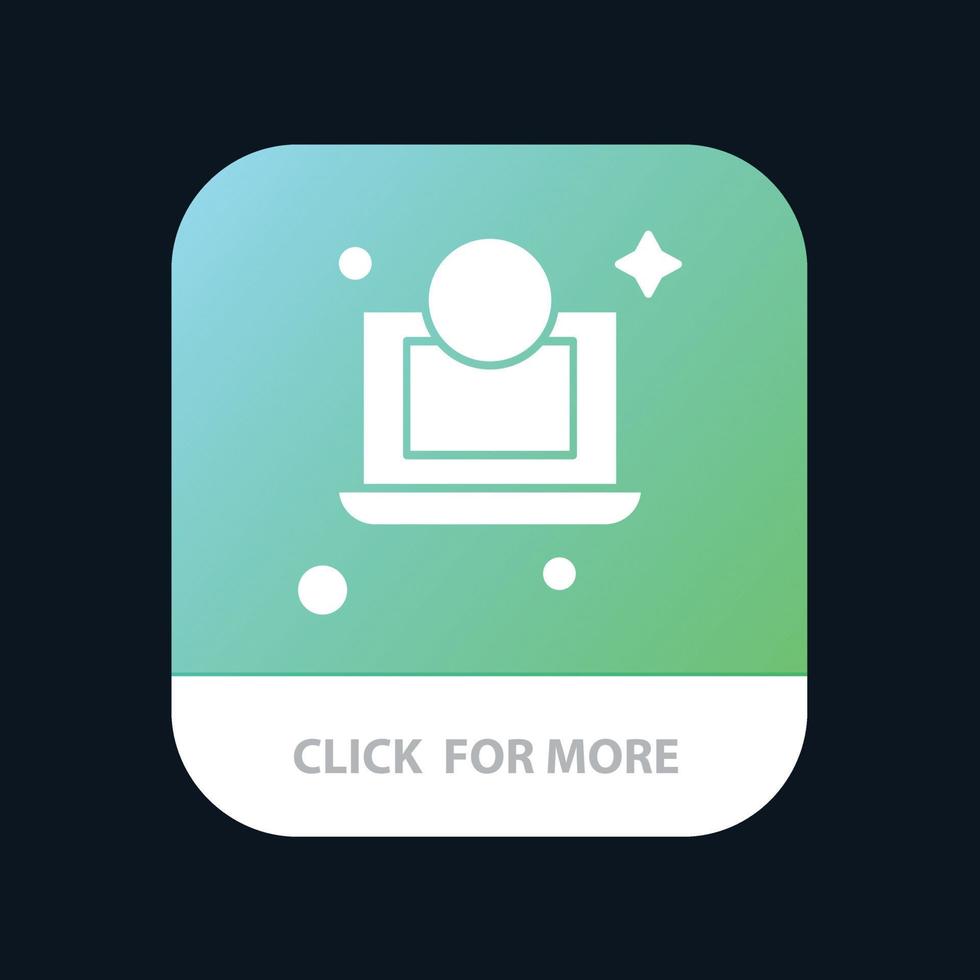 Laptop Dollar Money Mobile App Button Android and IOS Glyph Version vector