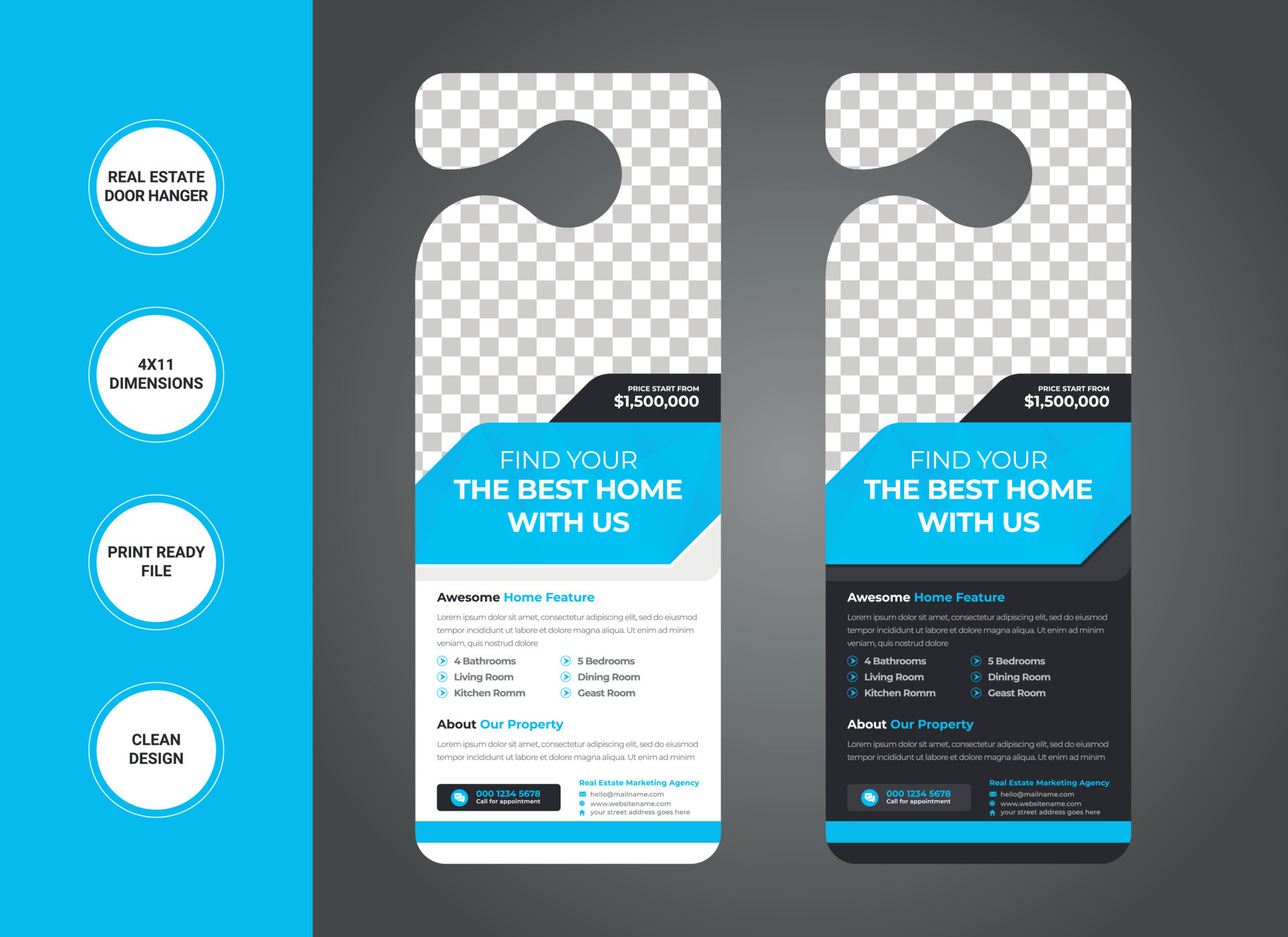 Real Estate Door Hanger Template Design 13149505 Vector Art at Vecteezy Real Estate Door Hanger Template Design 13149505 Vector Art at Vecteezy