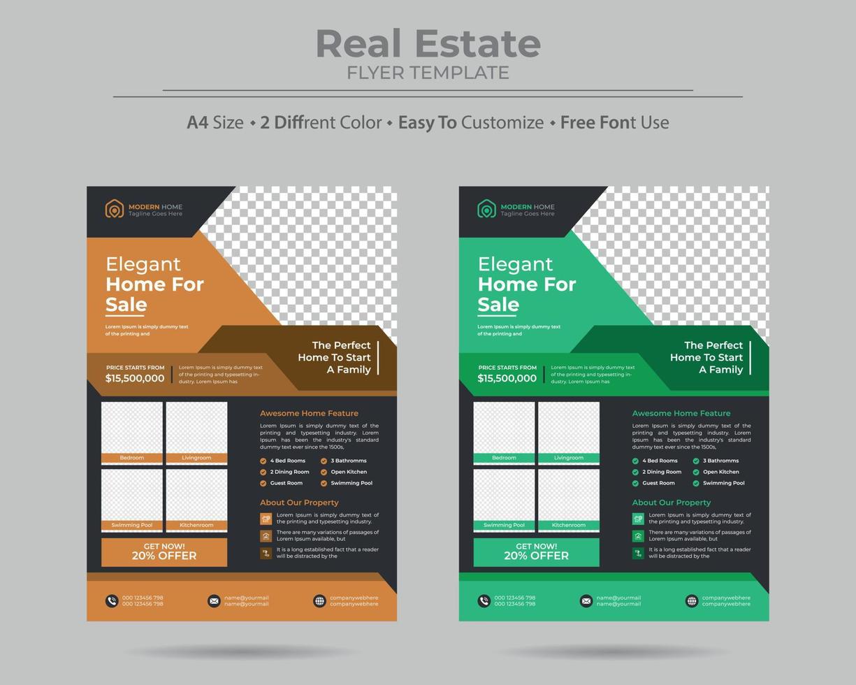 Real estate flyer Template vector