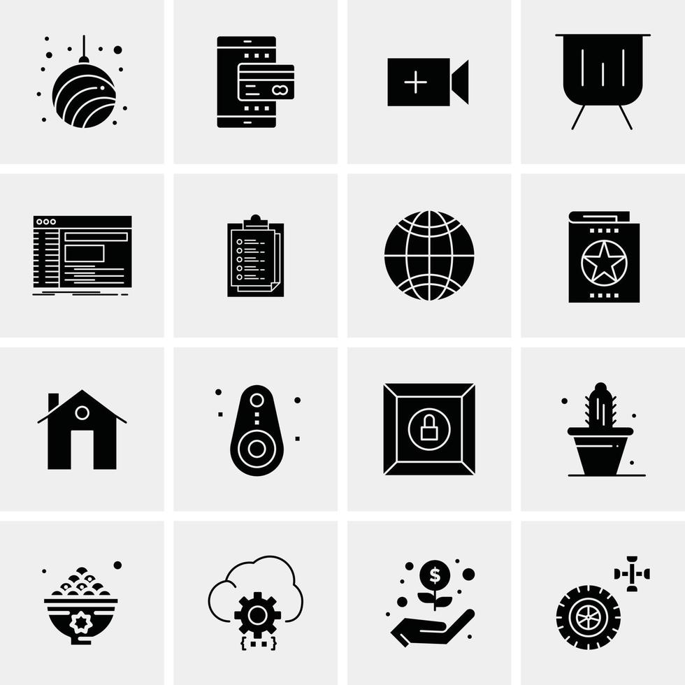 16 iconos universales de negocios vector ilustración de icono creativo para usar en proyectos relacionados con la web y dispositivos móviles