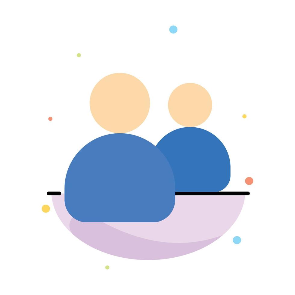 Friends Group Users Team Abstract Flat Color Icon Template vector