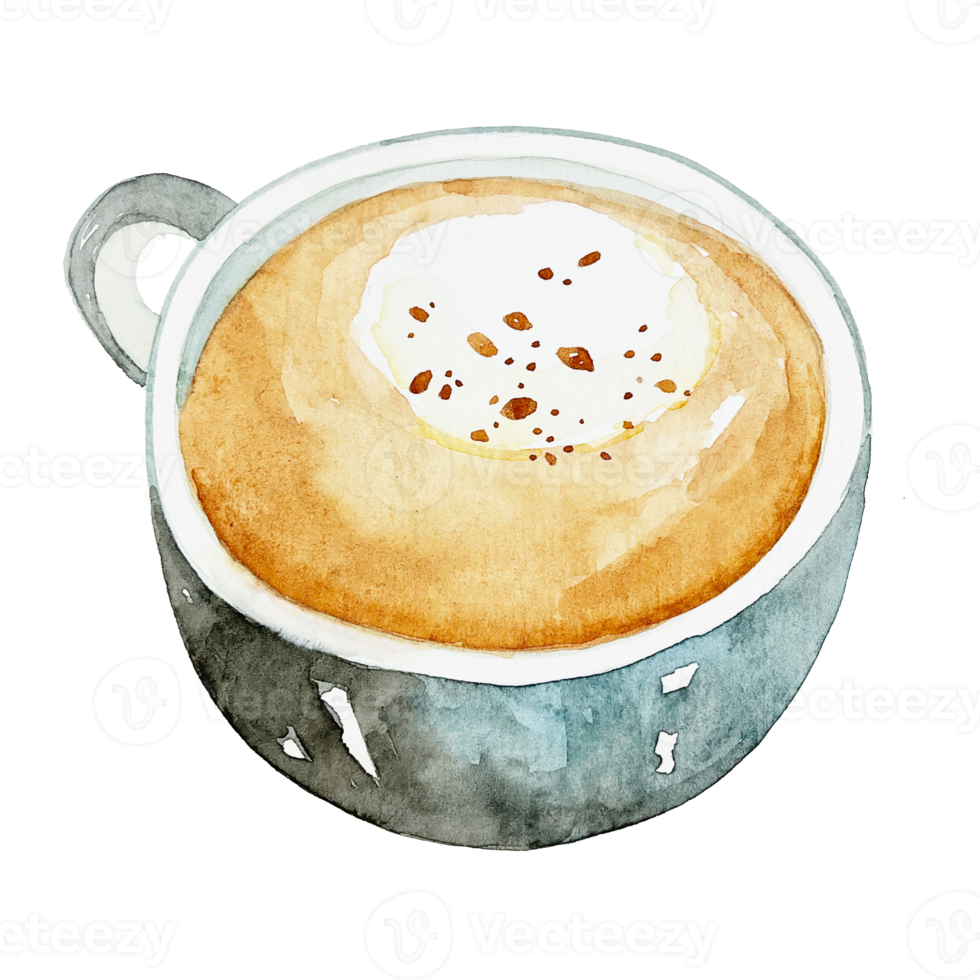 Watercolor coffee macchiato png