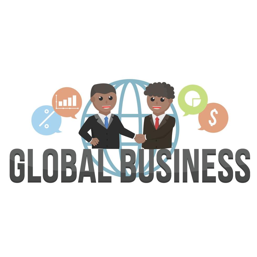 personaje de diseño africano de negocios globales vector
