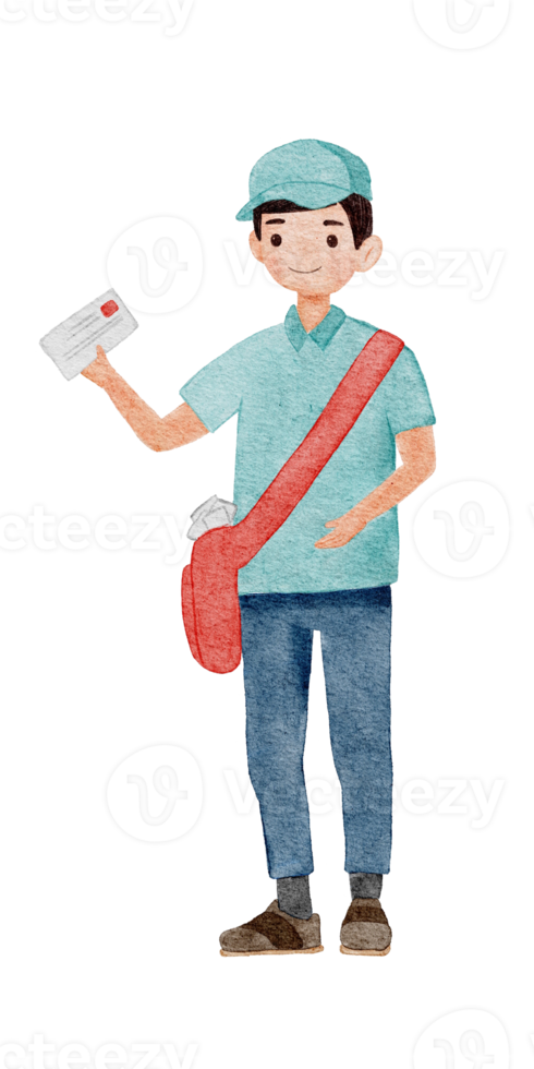 Watercolor illustration of a profession submitting a document png