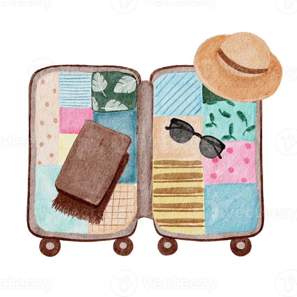 Watercolor elements women's travel bag png