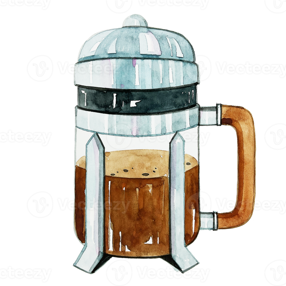 Watercolor french press png