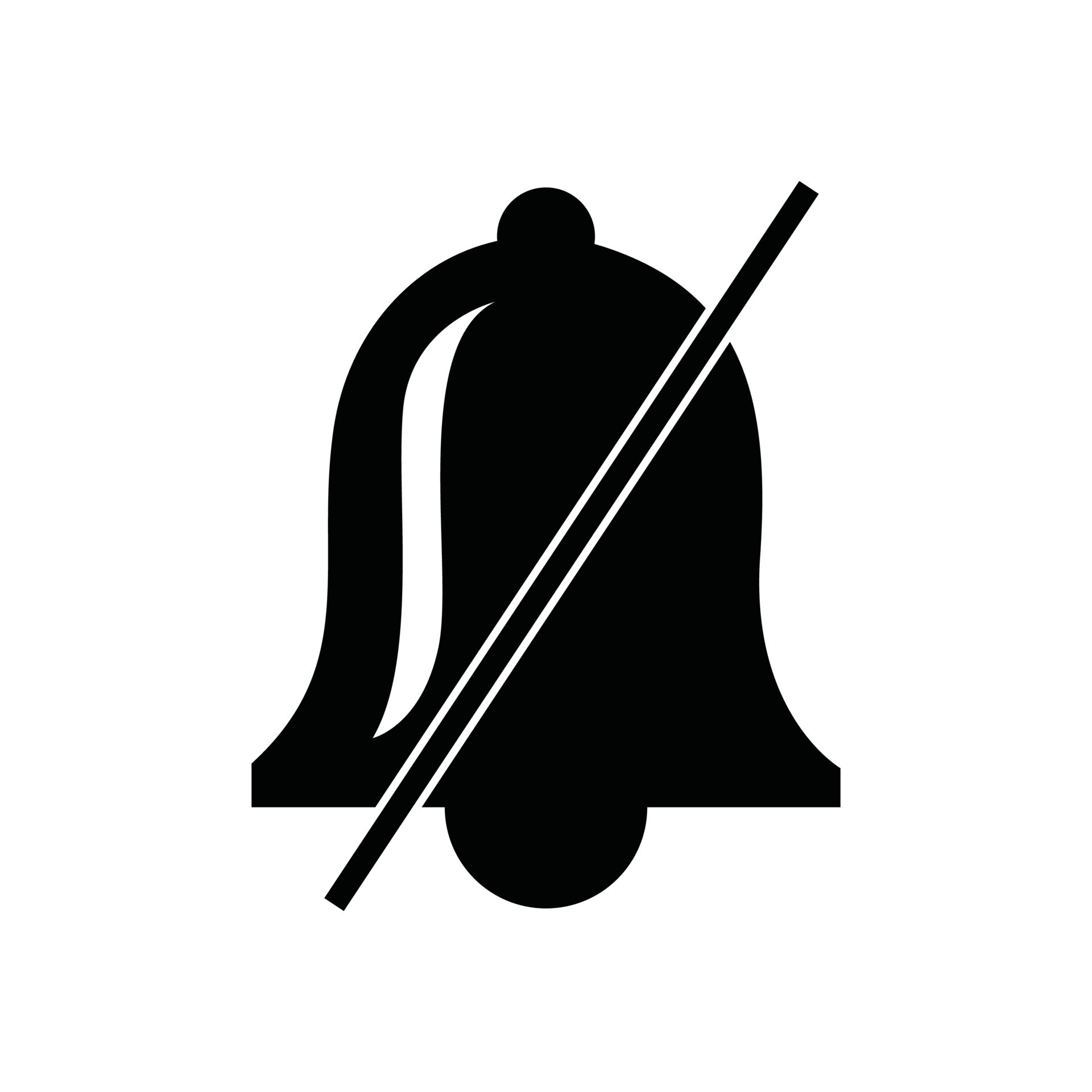Silent bell icon. Mute, alarm off, sound off, silent mode sign for web