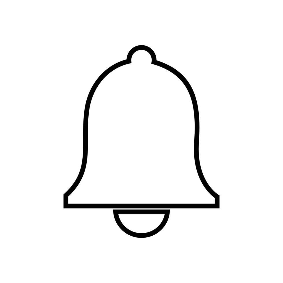 Vector bell icon illustration. Flat alarm, door bell, alert symbol in trendy flat style isolated on white background.