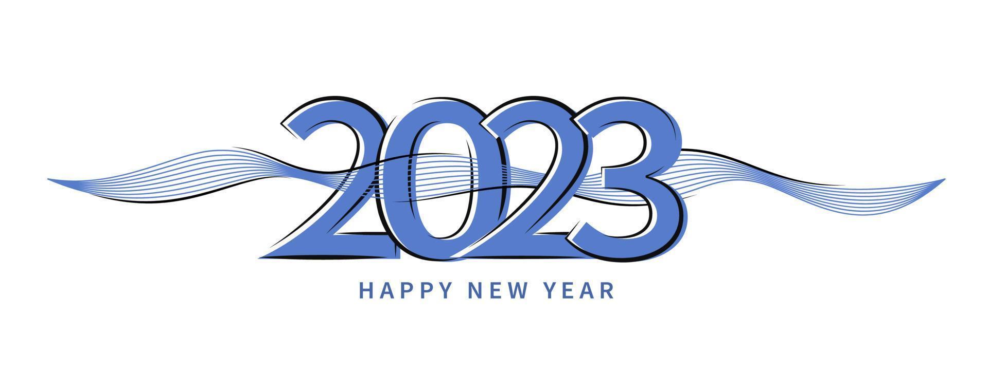 Diseño de texto de logotipo de feliz año nuevo 2023. plantilla de diseño número 2023. ilustración vectorial vector