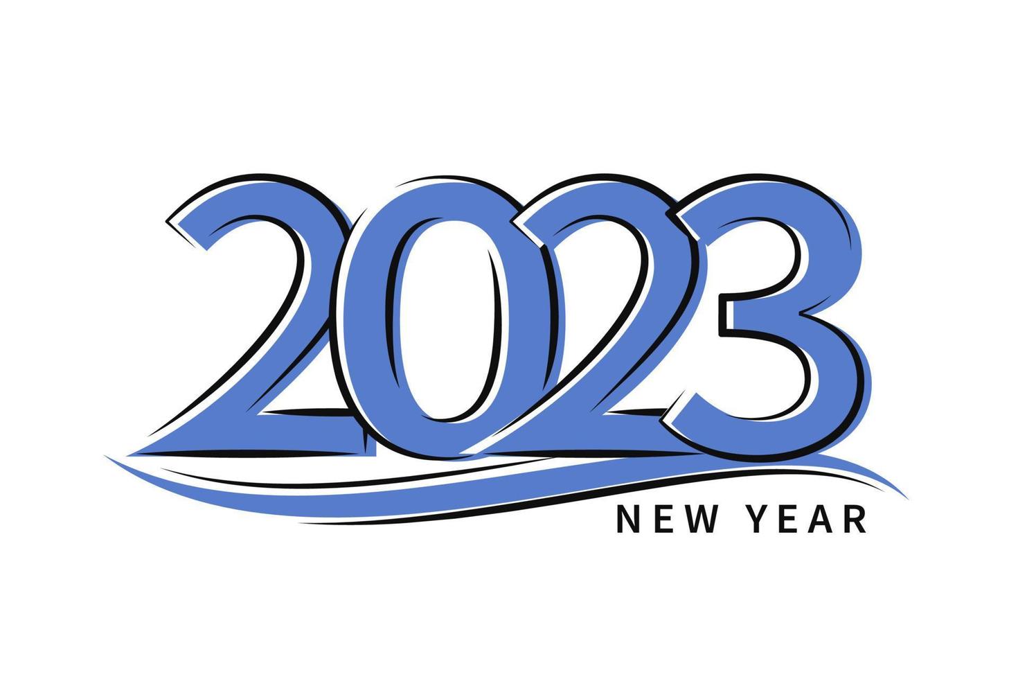 New Year 2023 text design. Number 2023 design  logo template for calendar. Vector illustration