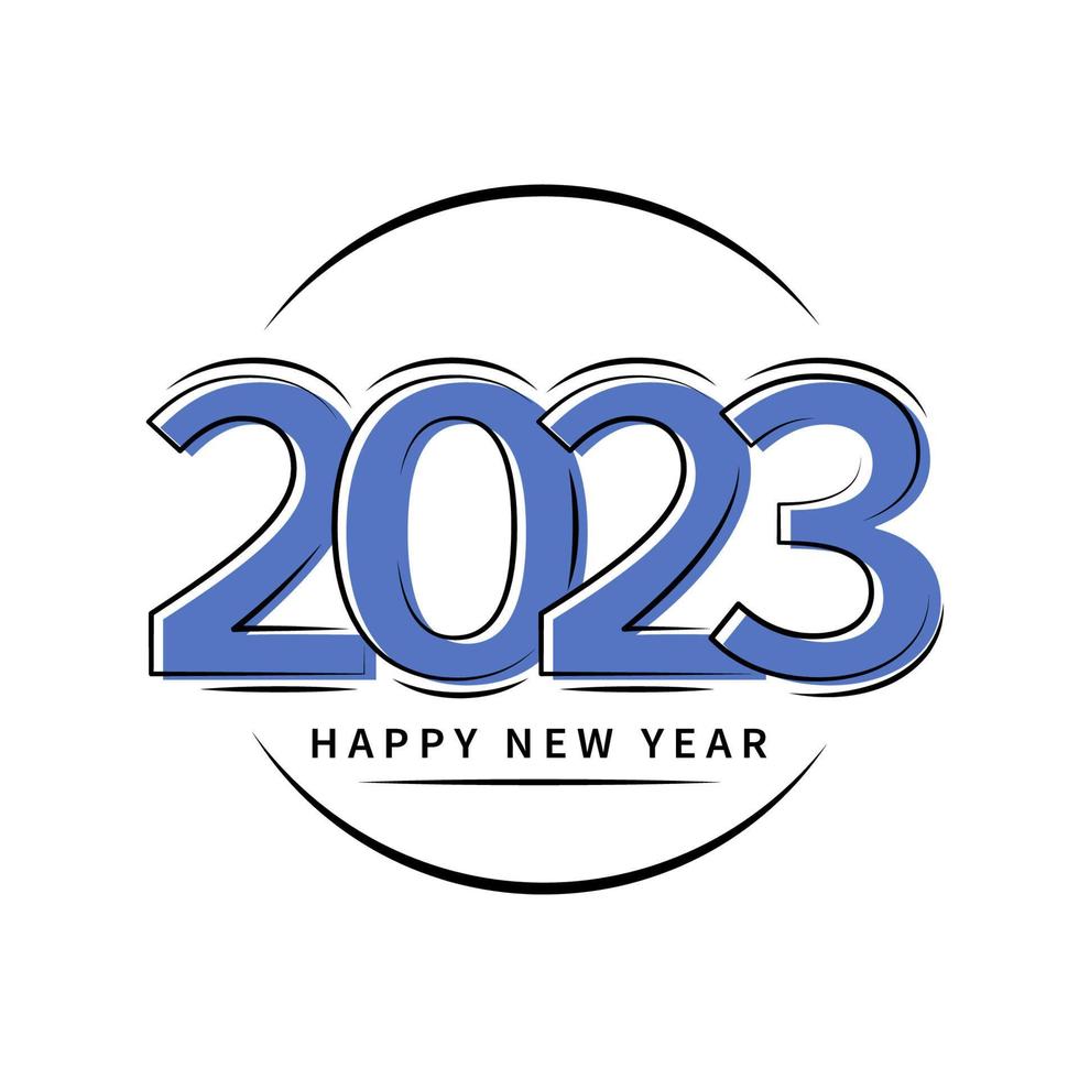 2023 Happy New Year logo text. Number 2023 design template for calendar. vector