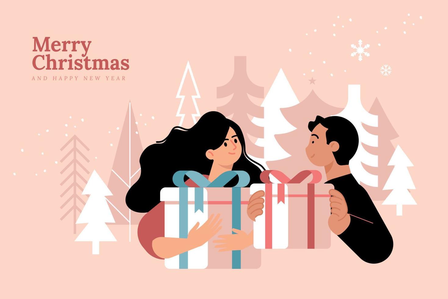 Christmas and New Year 2023 greeting card. Modern vector illustration concept for greeting card, website and mobile website banner, party invitation card, posters, social media banners.