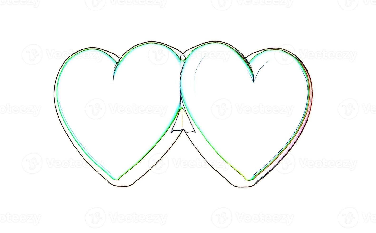 3D Rendering Romantic Heart Background photo