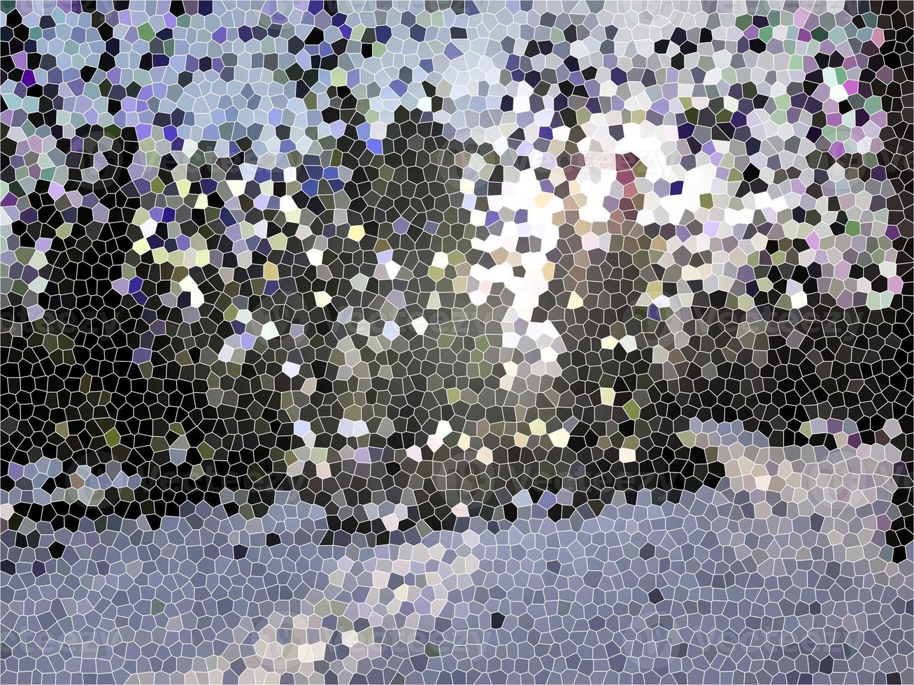 ramas de árboles de ilustración digital cubiertas de fondo de mosaico de nieve foto