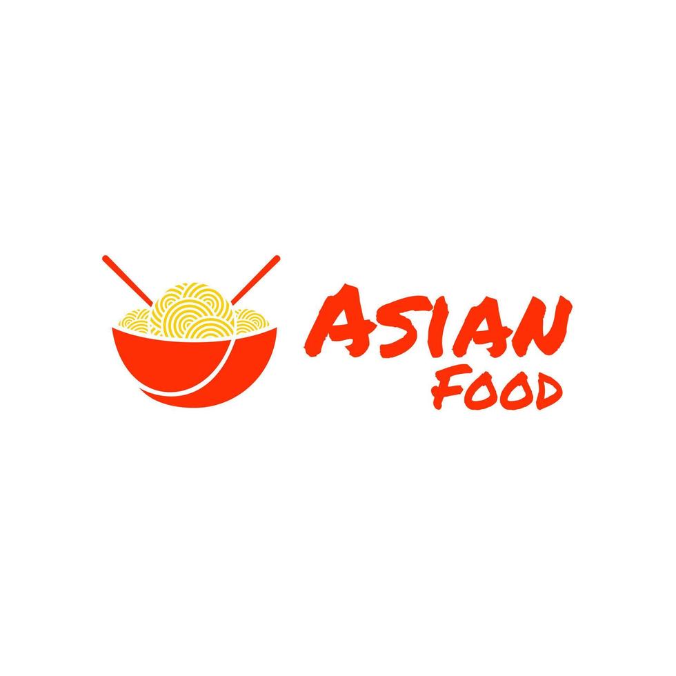 Asian spicy noodle food logo vector