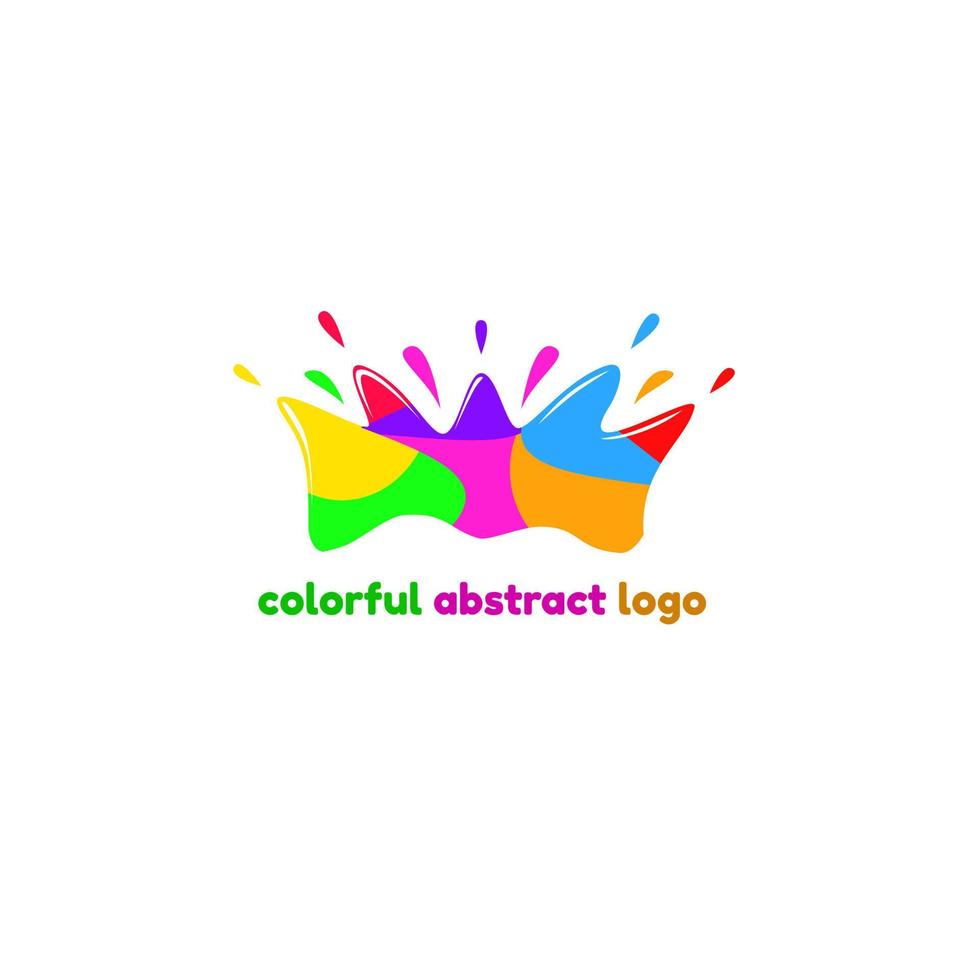 abstract colorful logo template with colorful splash vector