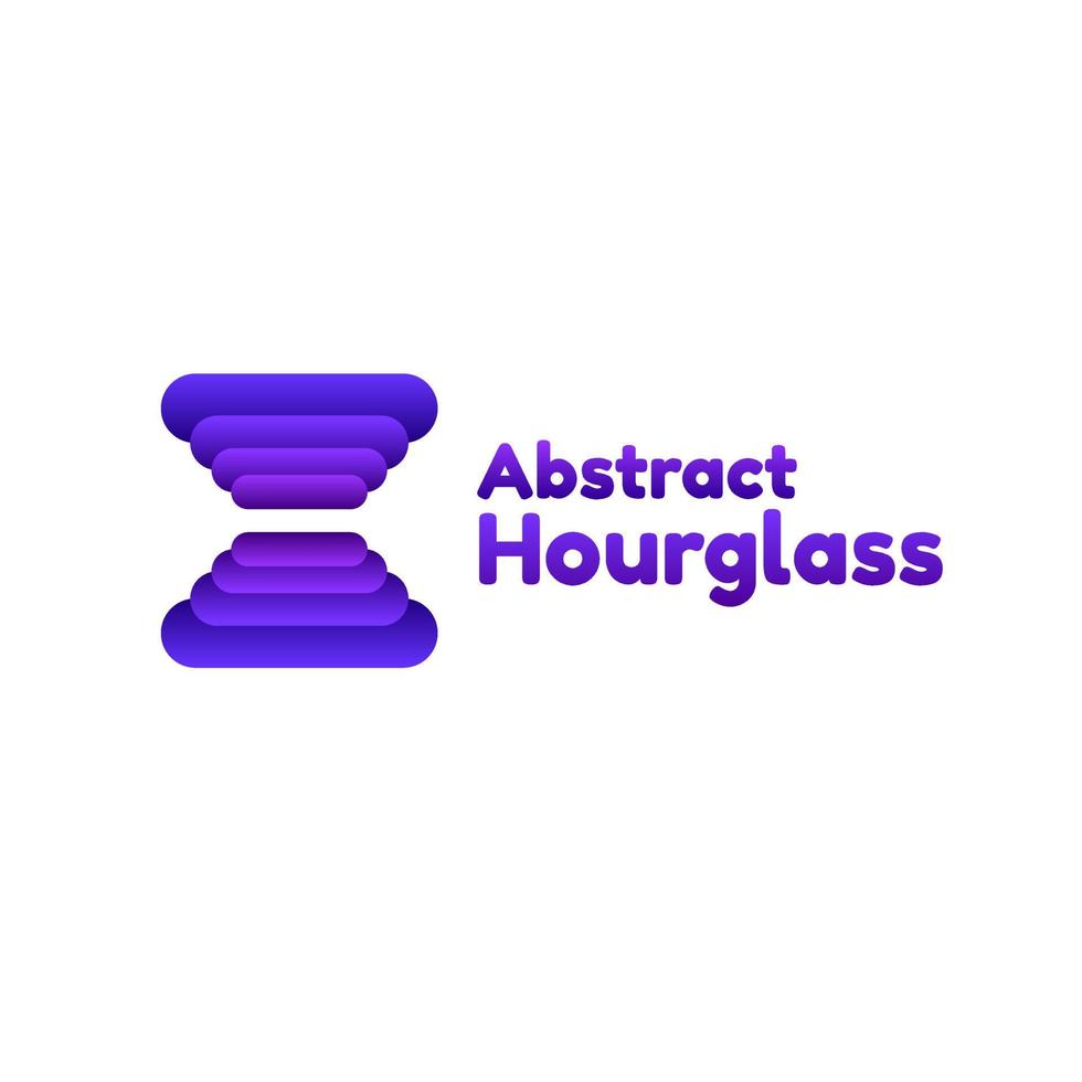 purple abstract gradient hourglass logo vector