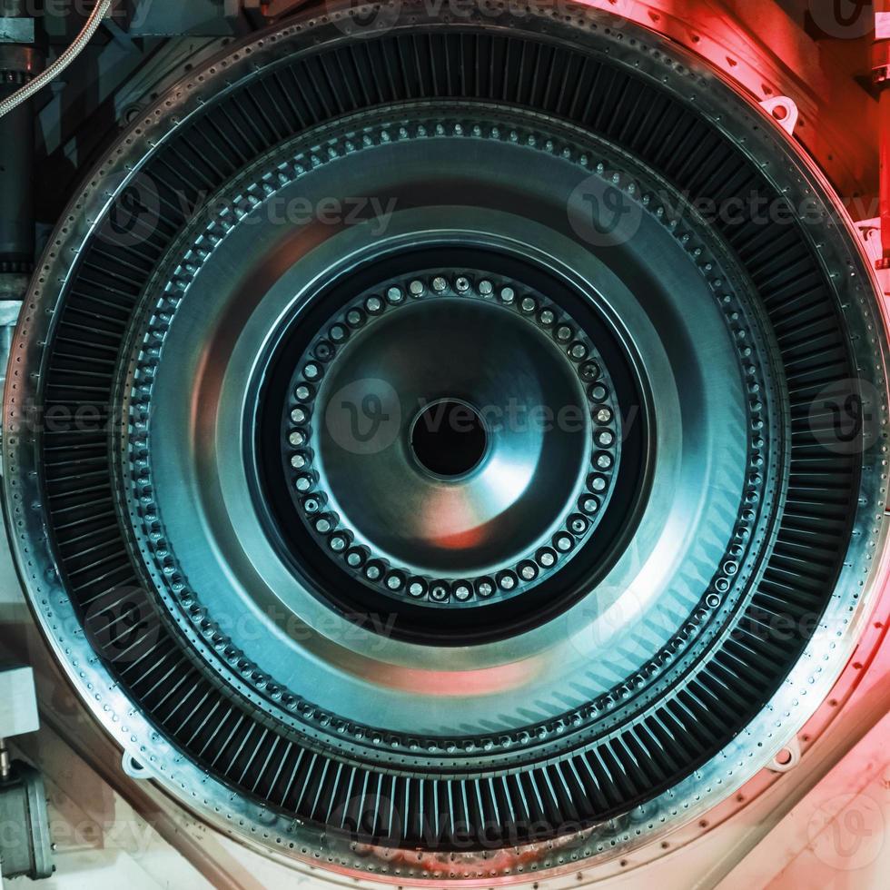 A structural element of a turbine with blades for aviation and power generation. photo