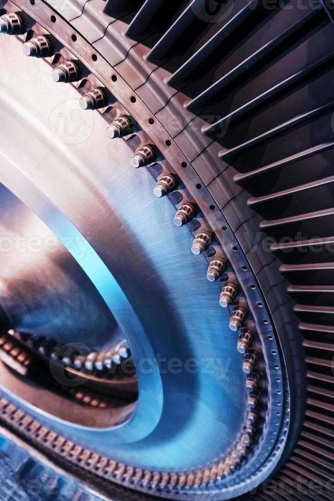 A structural element of a turbine with blades for aviation and power generation. photo