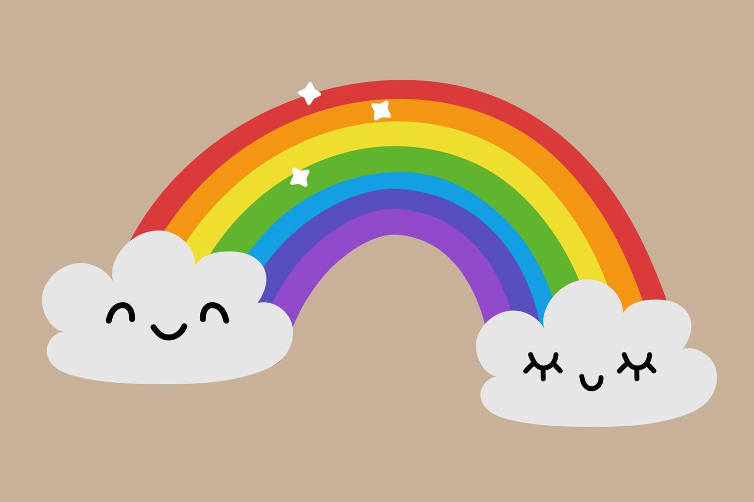 arcoíris. fondo, con nubes. malla degradada, arco iris de color, fondo de  pantalla de cielo azul