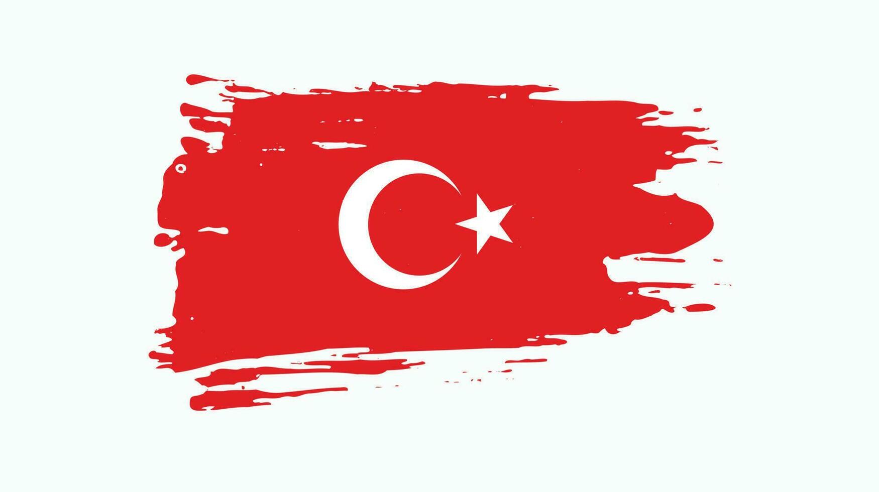 Professional distressed grunge texture Turkey flag vector