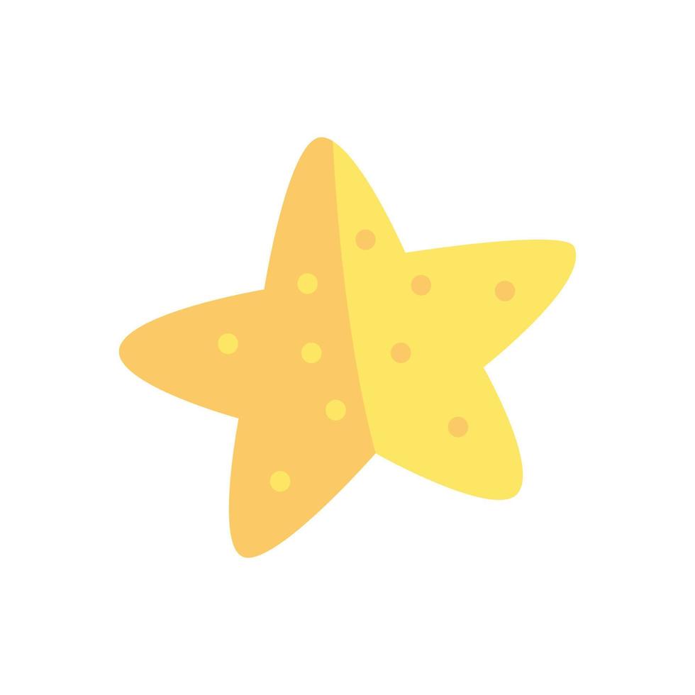A star in a cartoon flat style isolated on a white background. Vector illustration.