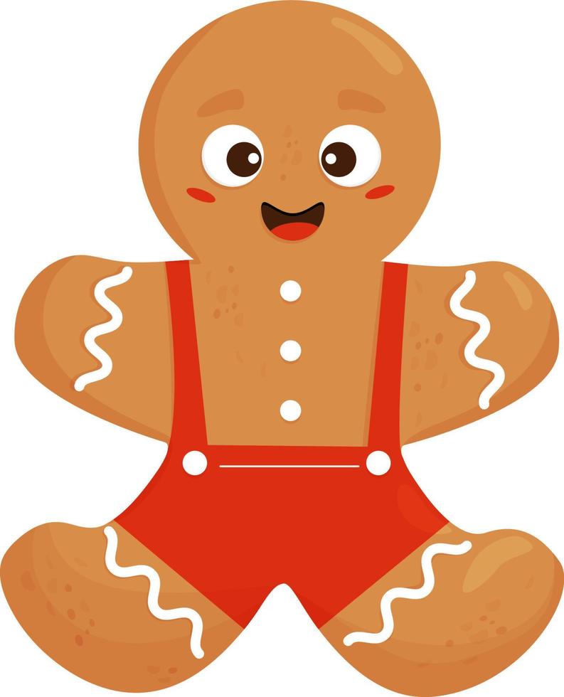 cute Christmas gingerbread man vector