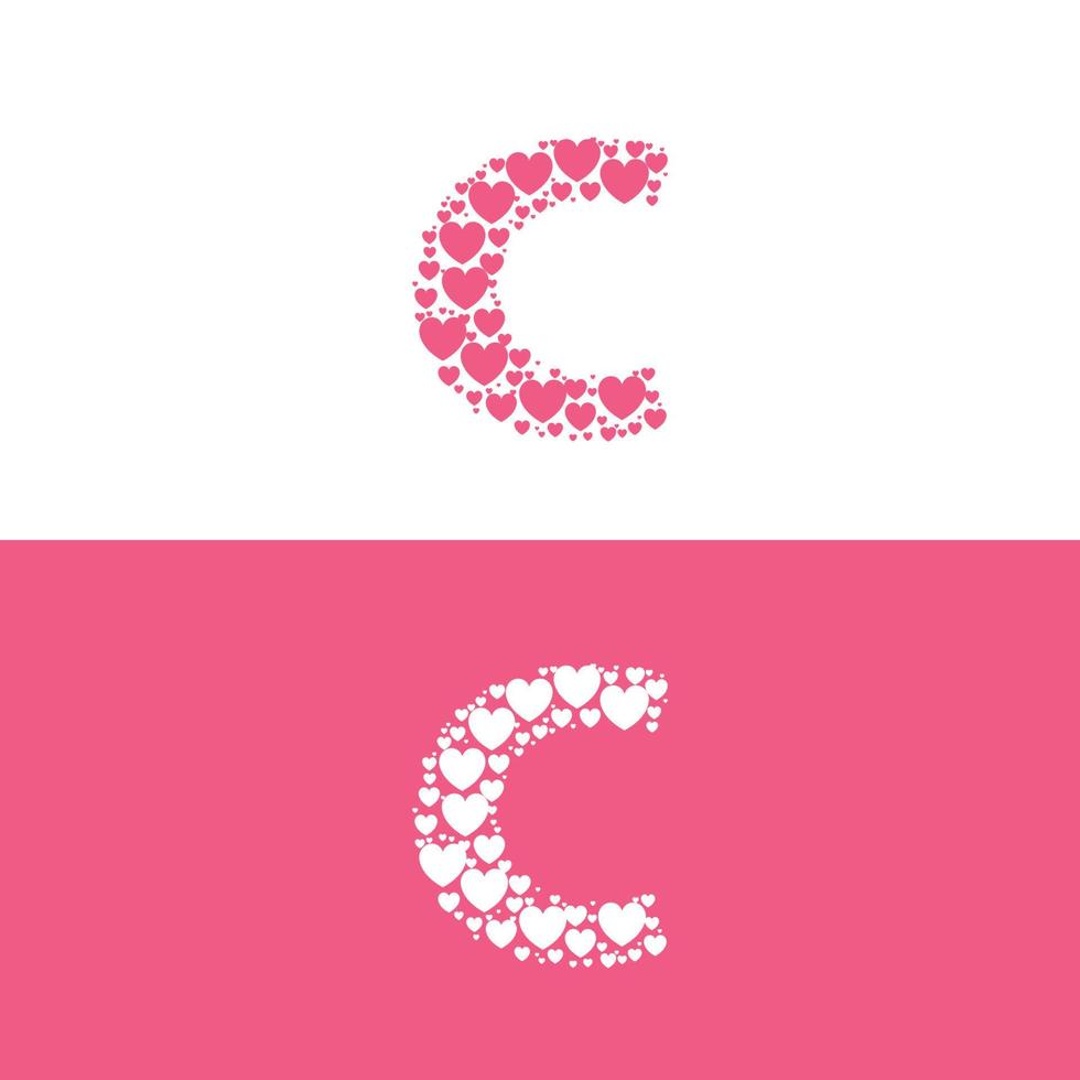 C love letter logo beauty vector