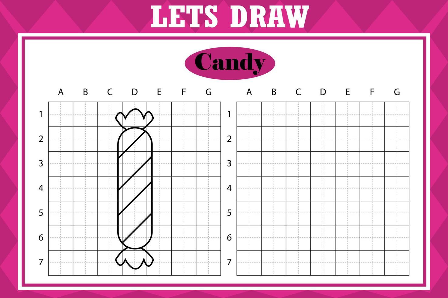 dibujar lindos dulces. hoja de trabajo de copia de cuadrícula. juego  educativo para niños. actividad de