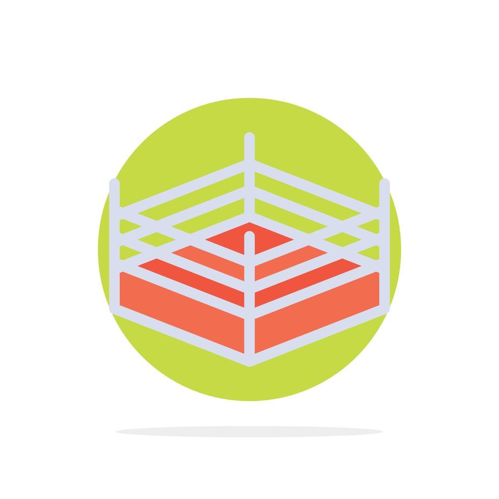Boxing Ring Wrestling Abstract Circle Background Flat color Icon vector