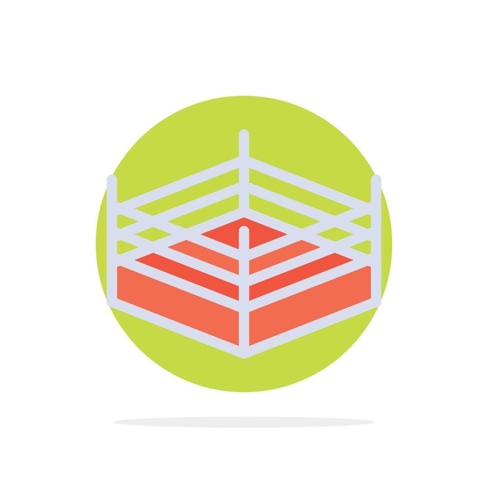 Boxing Ring Wrestling Abstract Circle Background Flat color Icon vector