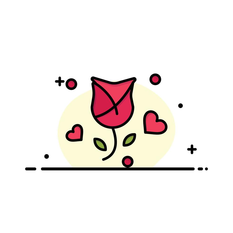 Rose Flower Love Propose Valentine Business Logo Template Flat Color vector