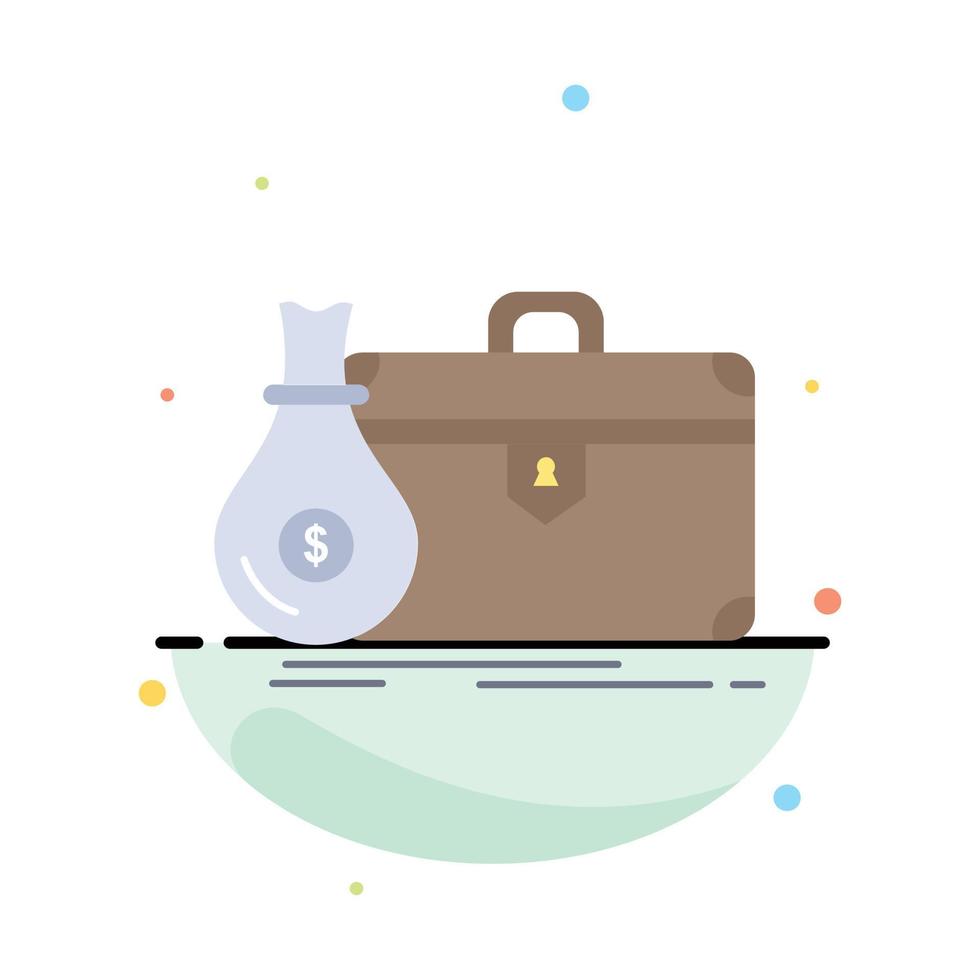 briefcase business case open portfolio Flat Color Icon Vector