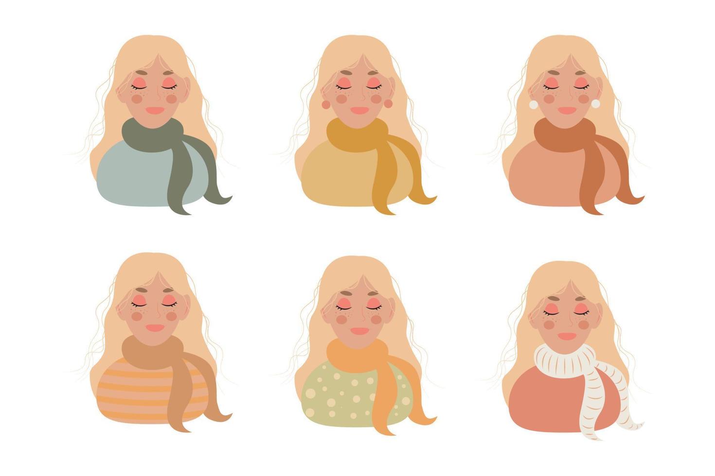 Hygge girl blond vector