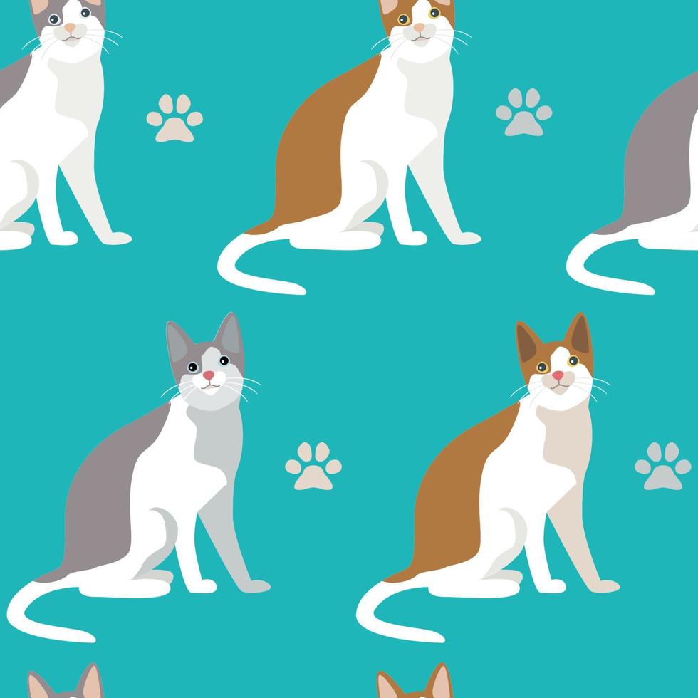 Seamless pattern with cats vector