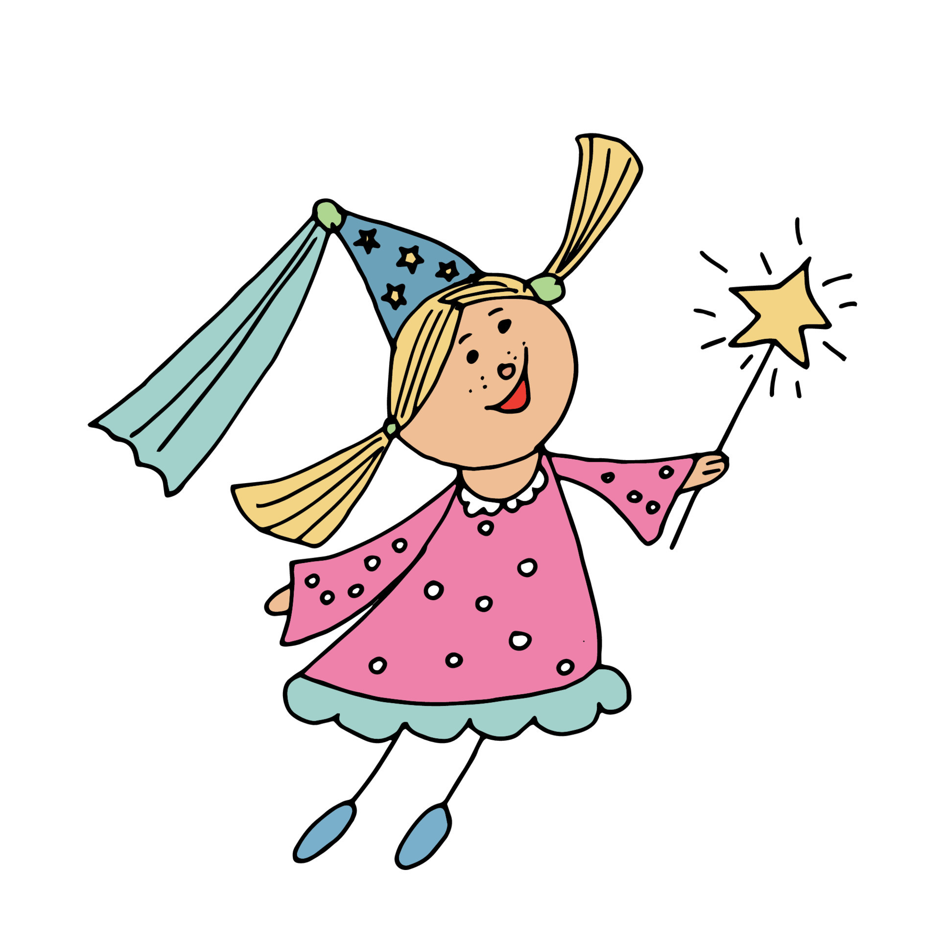 Vector hand drawn kid illustration. Girl in fairy costume 13151307 ...