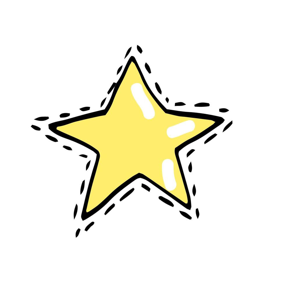 Vector hand drawn doodle star.