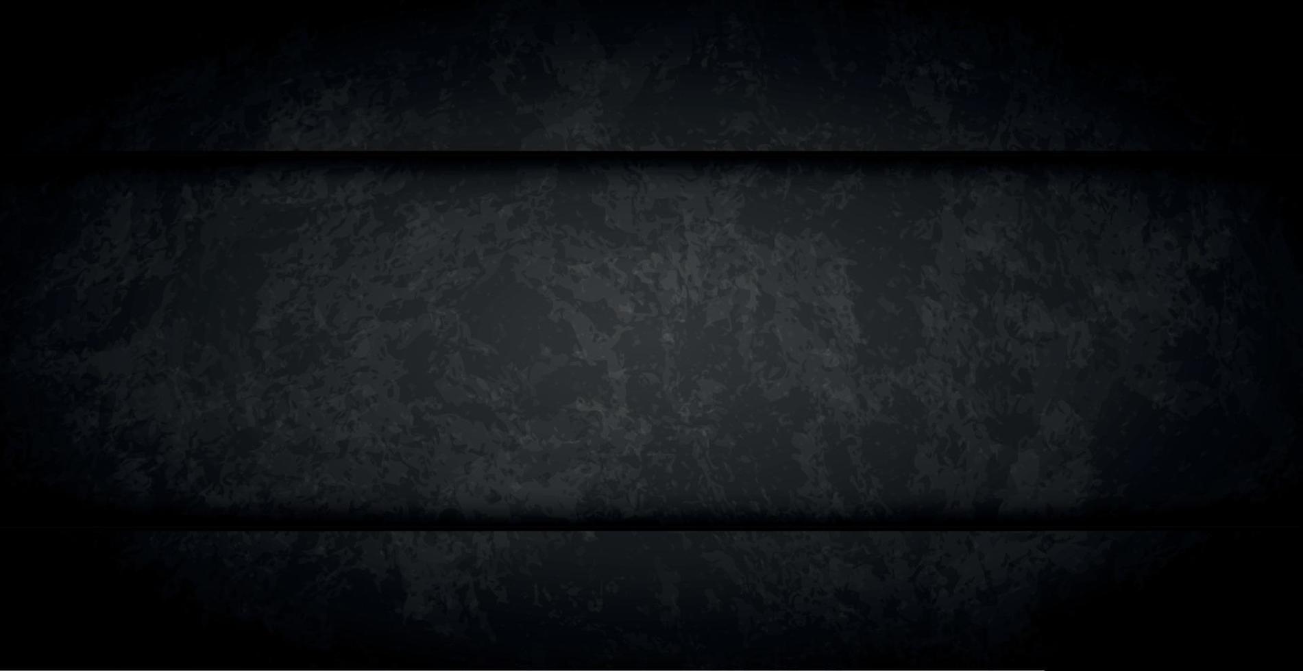Black abstract textured grunge background wall with horizontal stripes - Vector