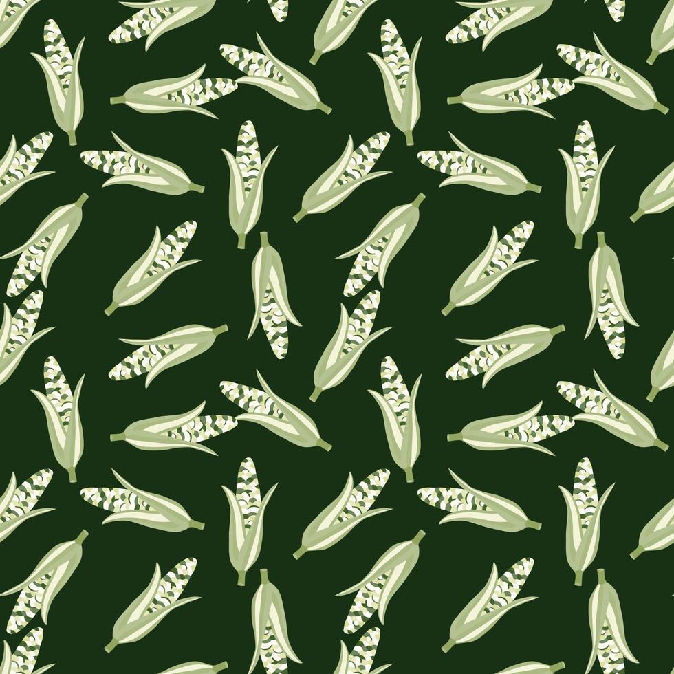 Corn plants seamless pattern. Corn cobs endless wallpaper. vector