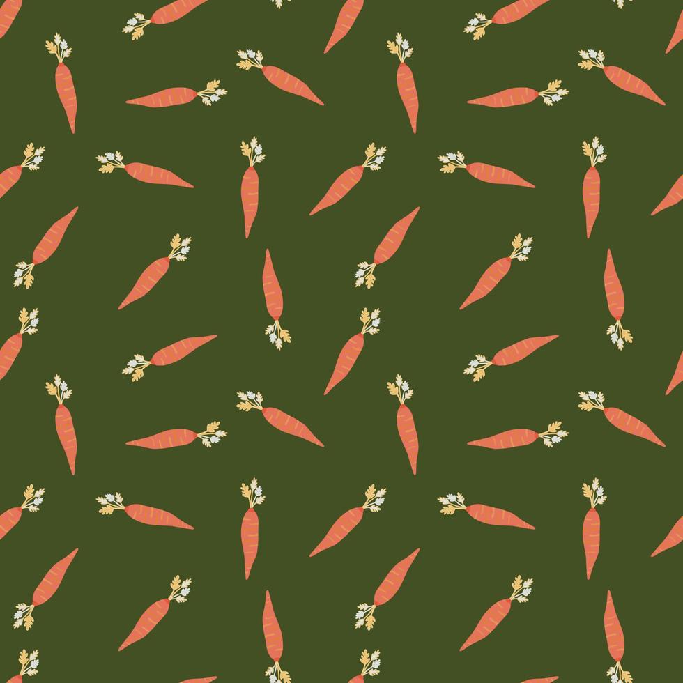 Hand drawn carrot seamless pattern. Doodle carrots wallpaper. vector