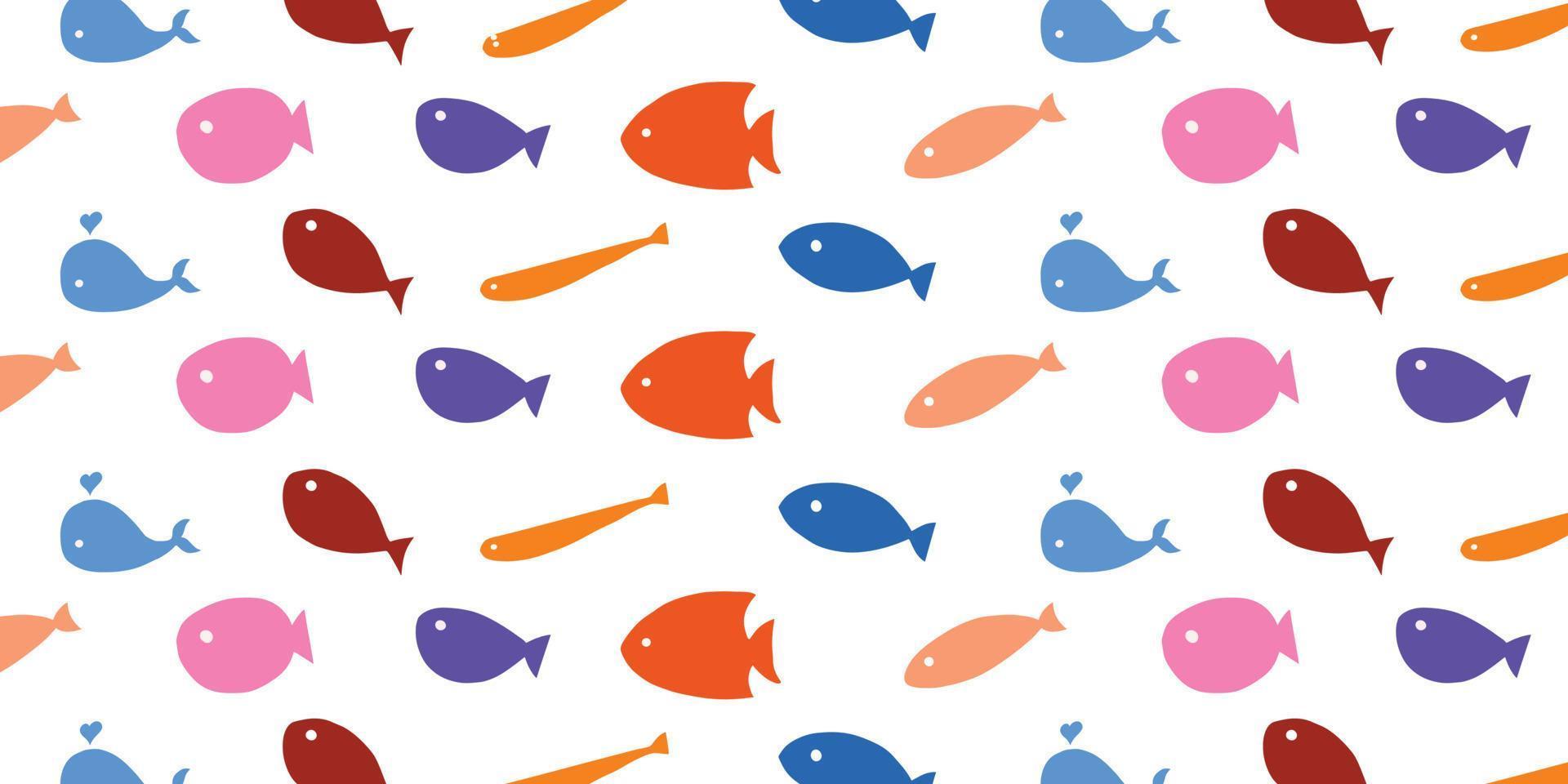 peces abstractos en un lindo estilo de diseño de patrón para fondo de dibujos animados y papel tapiz vector