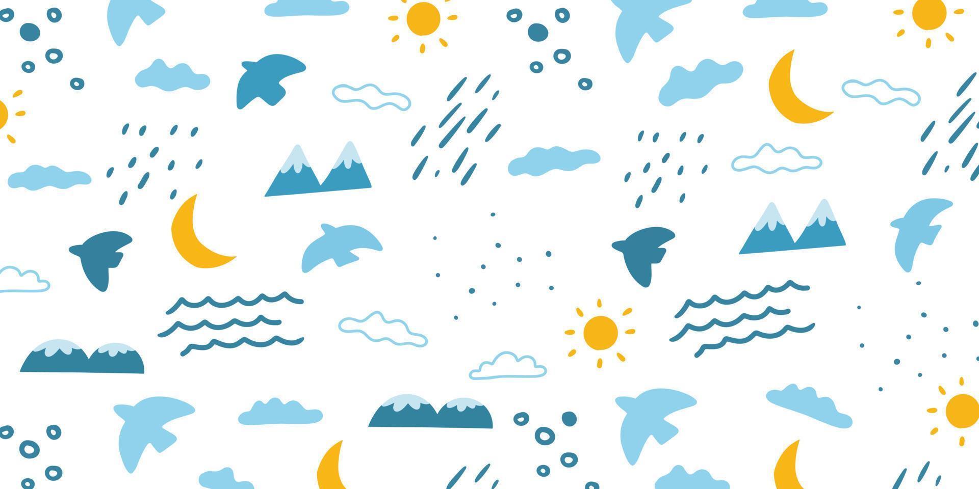 Abstract nature element in cute pattern design style for cartoon background and wallpaper vector