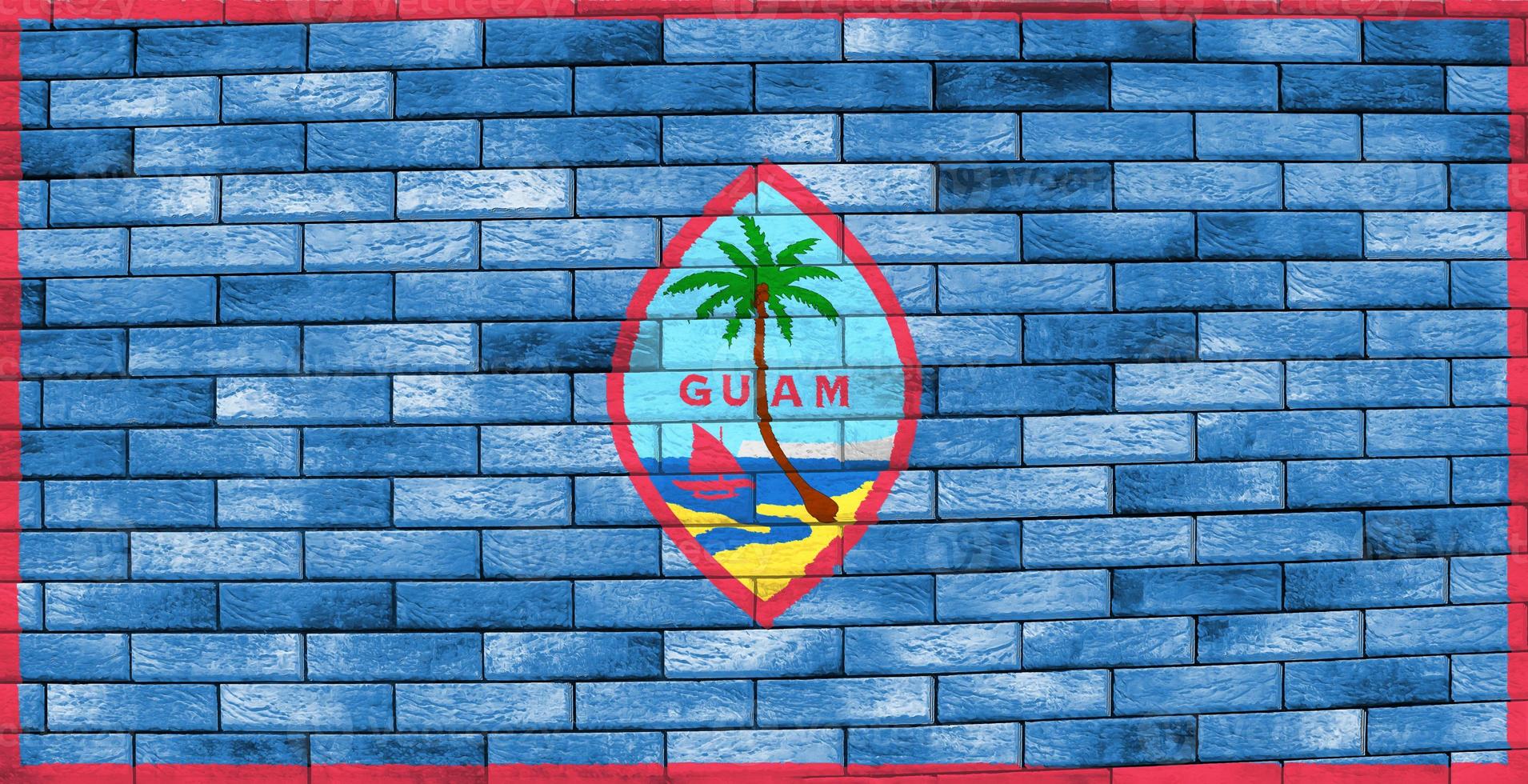Flag of the territory of Guam on the texture. photo