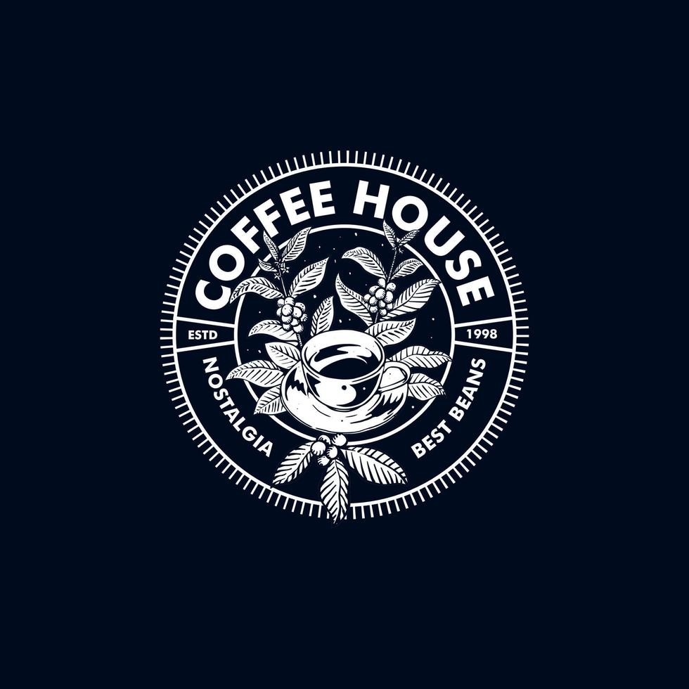 vintage coffee logo design vector