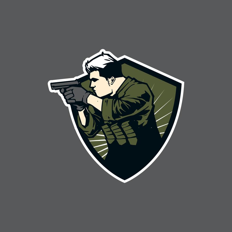 diseño de logotipo militar vector